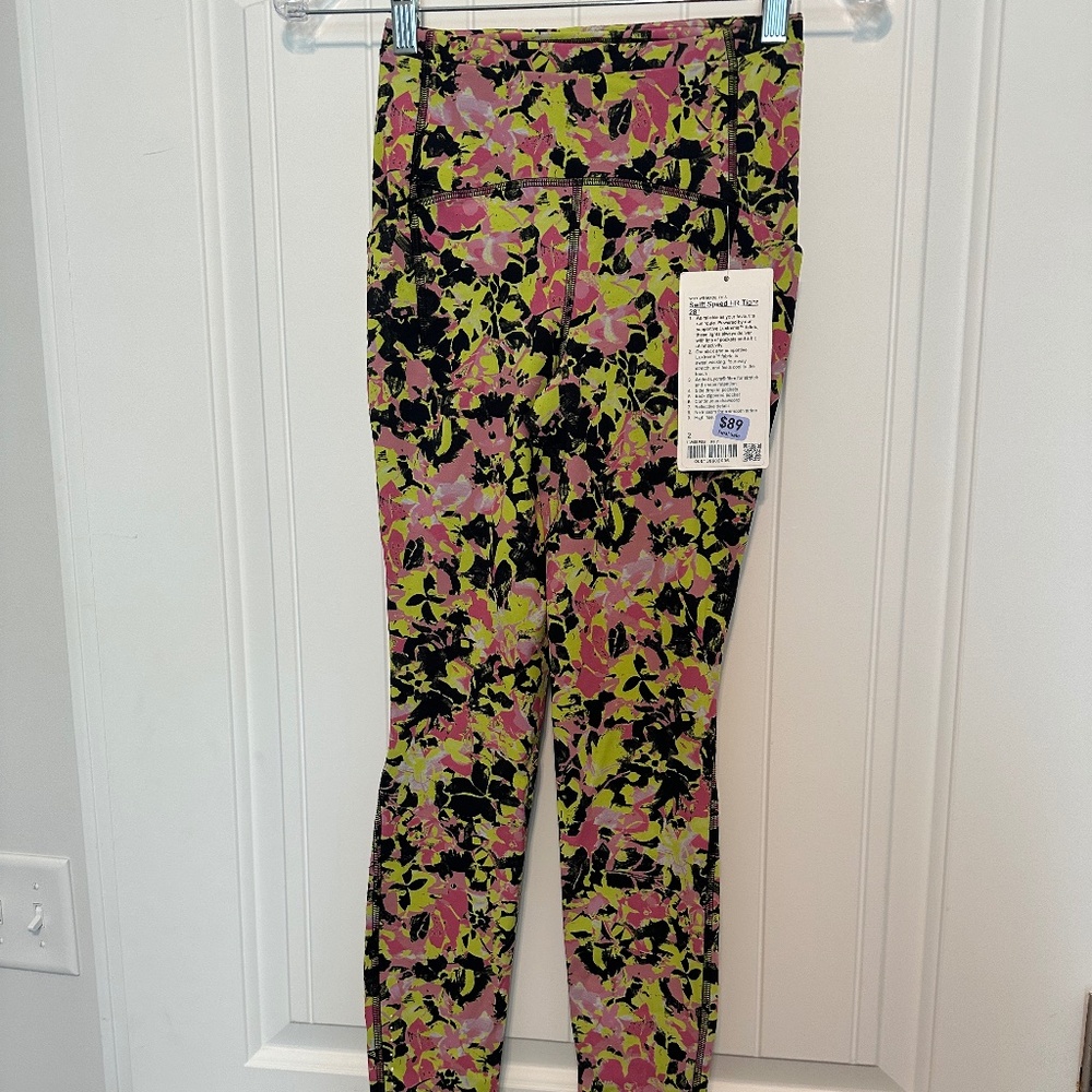 Lululemon Women’s Swift Speed HR Tight 28” Size 2 Inflect Floral Leggings NWT